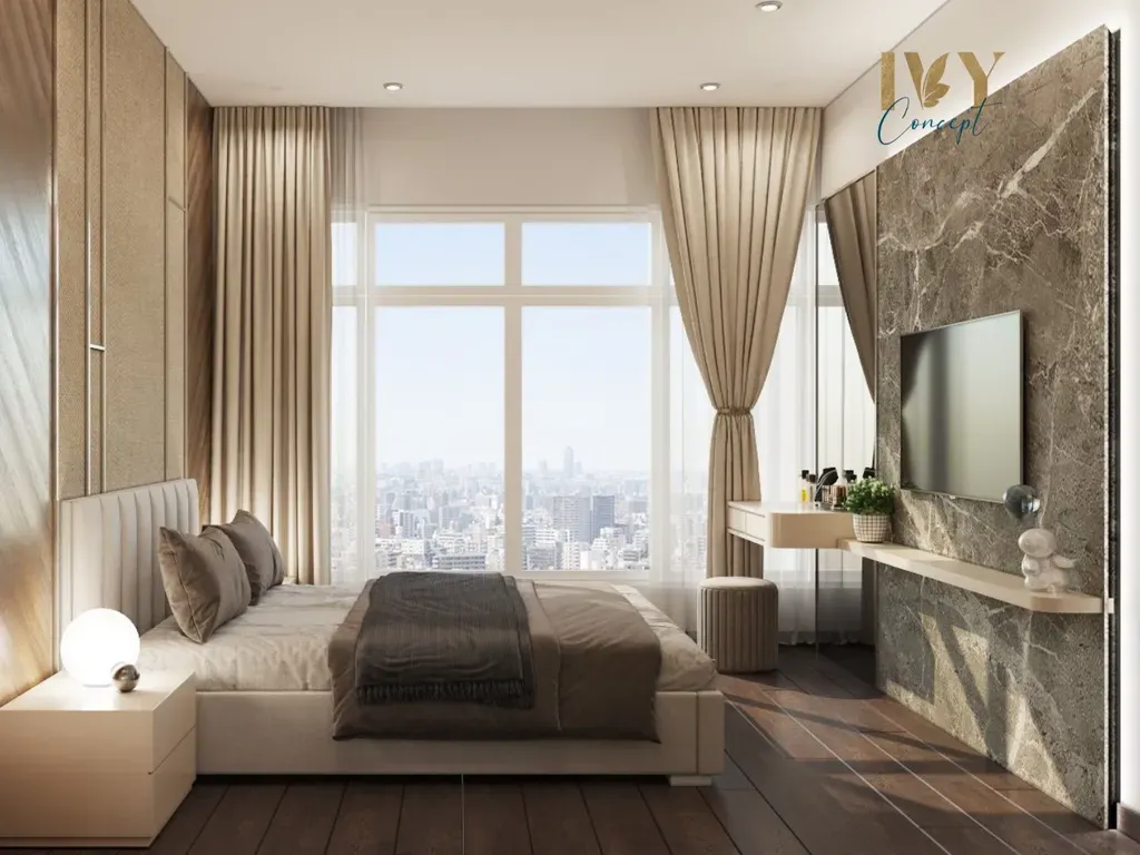 Phòng ngủ - Căn hộ 2PN Petro Landmark Quận 2 - Phong cách Modern | Space T