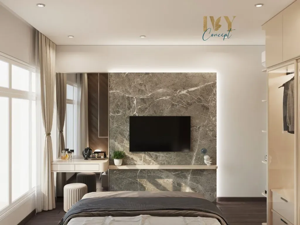 Phòng ngủ - Căn hộ 2PN Petro Landmark Quận 2 - Phong cách Modern | Space T