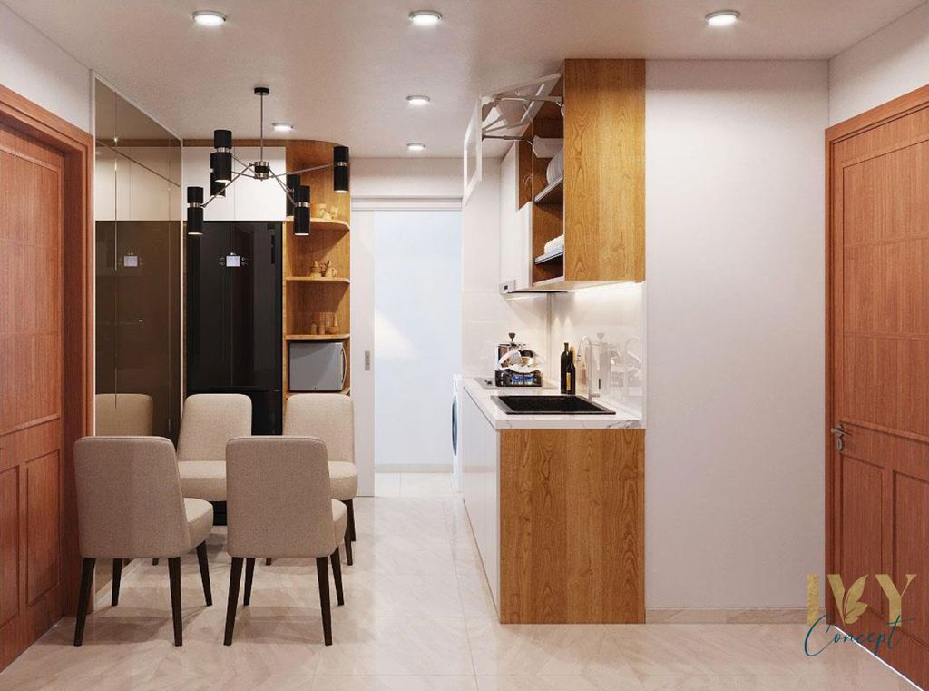 Phòng bếp, Phòng ăn - Căn hộ The CBD Premium Home - Phong cách Scandinavian  | Space T