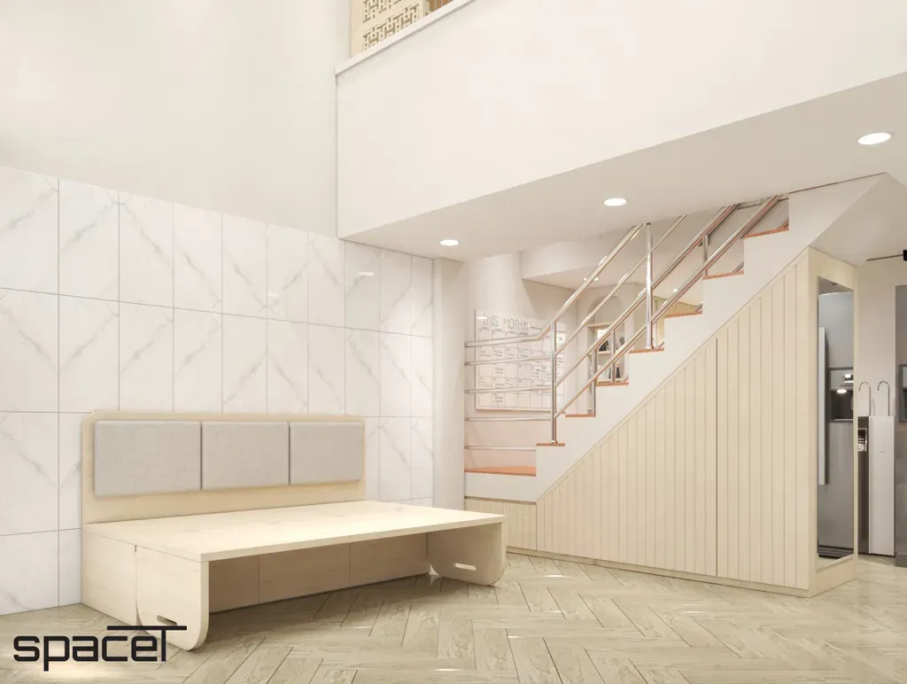 Phòng khách - Nhà phố Cao Văn Lầu Quận 6 - Phong cách Scandinavian | Space T