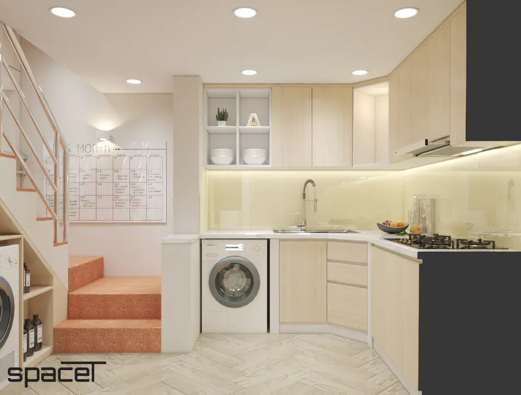 Phòng bếp - Nhà phố Cao Văn Lầu Quận 6 - Phong cách Scandinavian | Space T