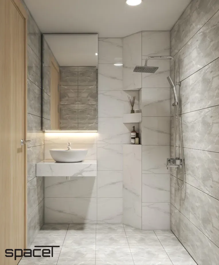 Phòng tắm - Nhà phố Cao Văn Lầu Quận 6 - Phong cách Scandinavian | Space T