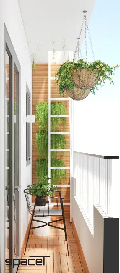 Lô gia - Nhà phố Cao Văn Lầu Quận 6 - Phong cách Scandinavian | Space T