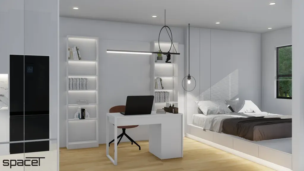 Phòng ngủ, Phòng làm việc - Căn hộ The Origami (Vinhomes Quận 9) - Phong cách Minimalist | Space T
