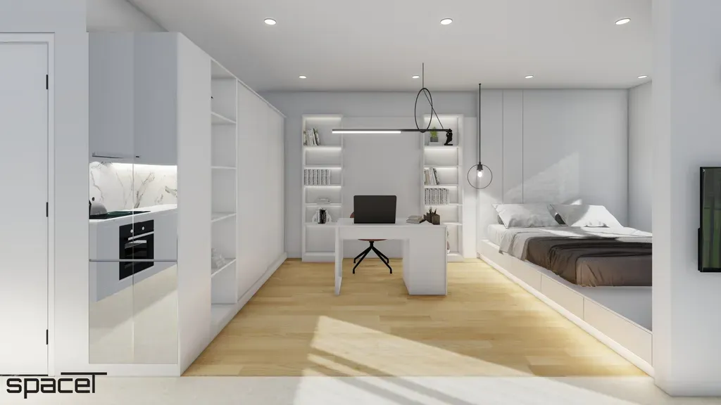 Phòng ngủ, Phòng làm việc - Căn hộ The Origami (Vinhomes Quận 9) - Phong cách Minimalist | Space T