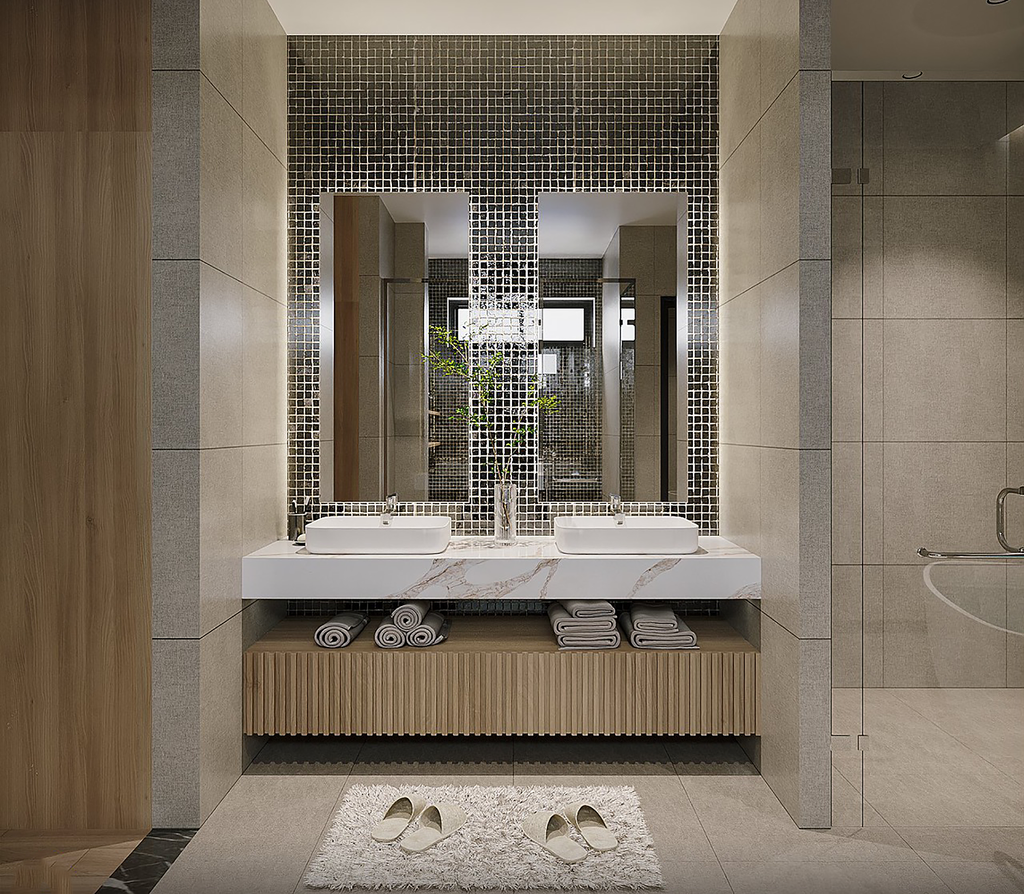 Phòng tắm - Khách sạn Ngã ba Liên Khương - Phong cách Modern  | Space T