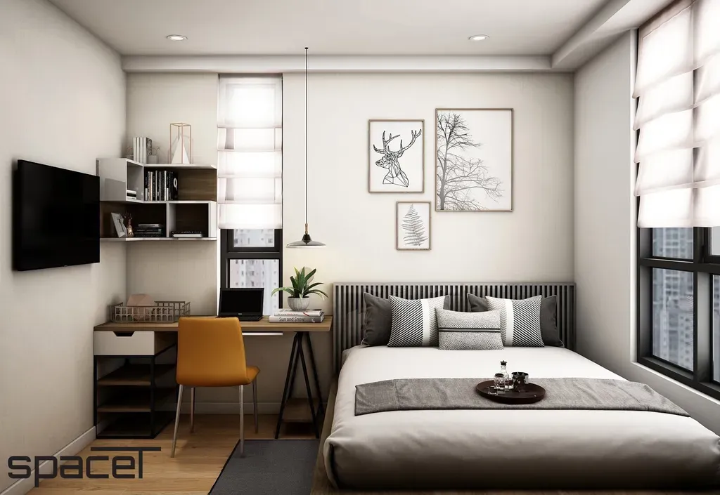 Phòng ngủ - Phòng ngủ Căn hộ Homyland 2 - Phong cách Modern + Scandinavian | Space T