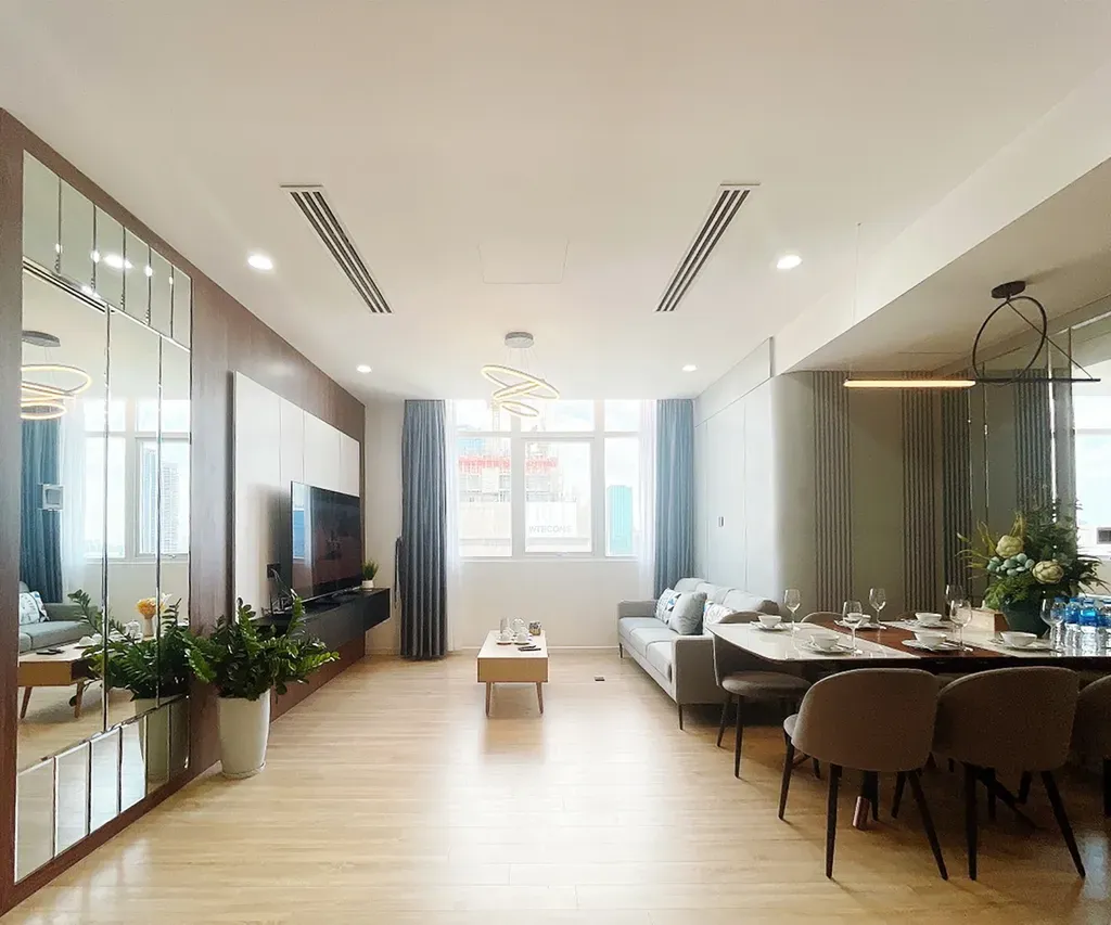 Phòng khách, Phòng ăn - Căn hộ chung cư The One Sài Gòn - Phong cách Modern | Space T