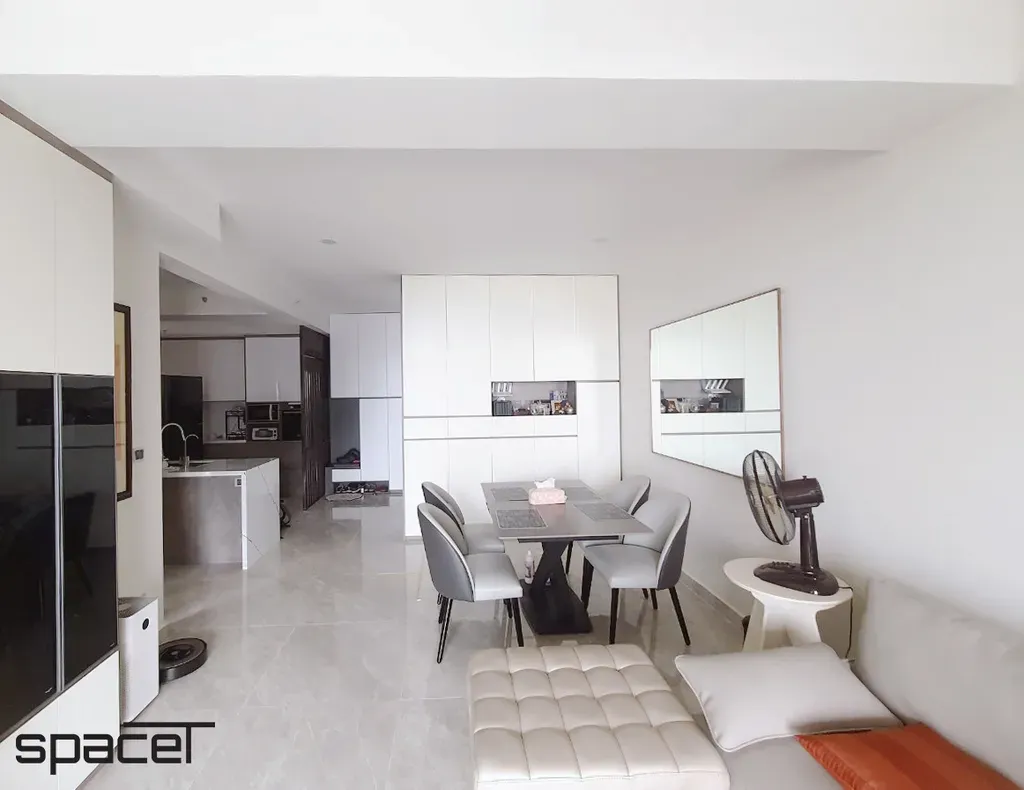 Phòng khách, Phòng ăn - Căn hộ The Peak M8 Midtown - Phong cách Minimalist | Space T
