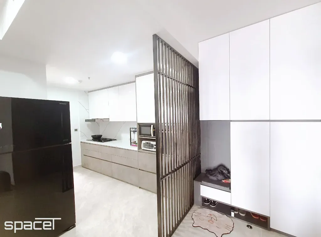 Phòng bếp, Lối vào - Căn hộ The Peak M8 Midtown - Phong cách Minimalist | Space T