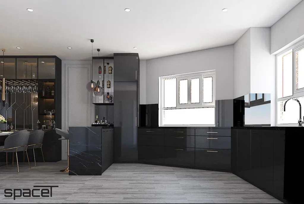 Phòng bếp - Căn hộ An Phú Apartment Quận 6 - Phong cách Modern | Space T
