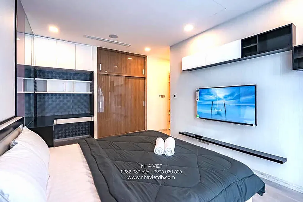 Phòng ngủ - Căn hộ Vinhomes Ba Son Quận 1 - Phong cách Modern | Space T