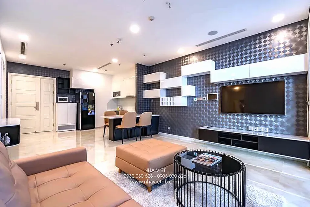 Phòng khách, Phòng ăn - Căn hộ Vinhomes Ba Son Quận 1 - Phong cách Modern | Space T