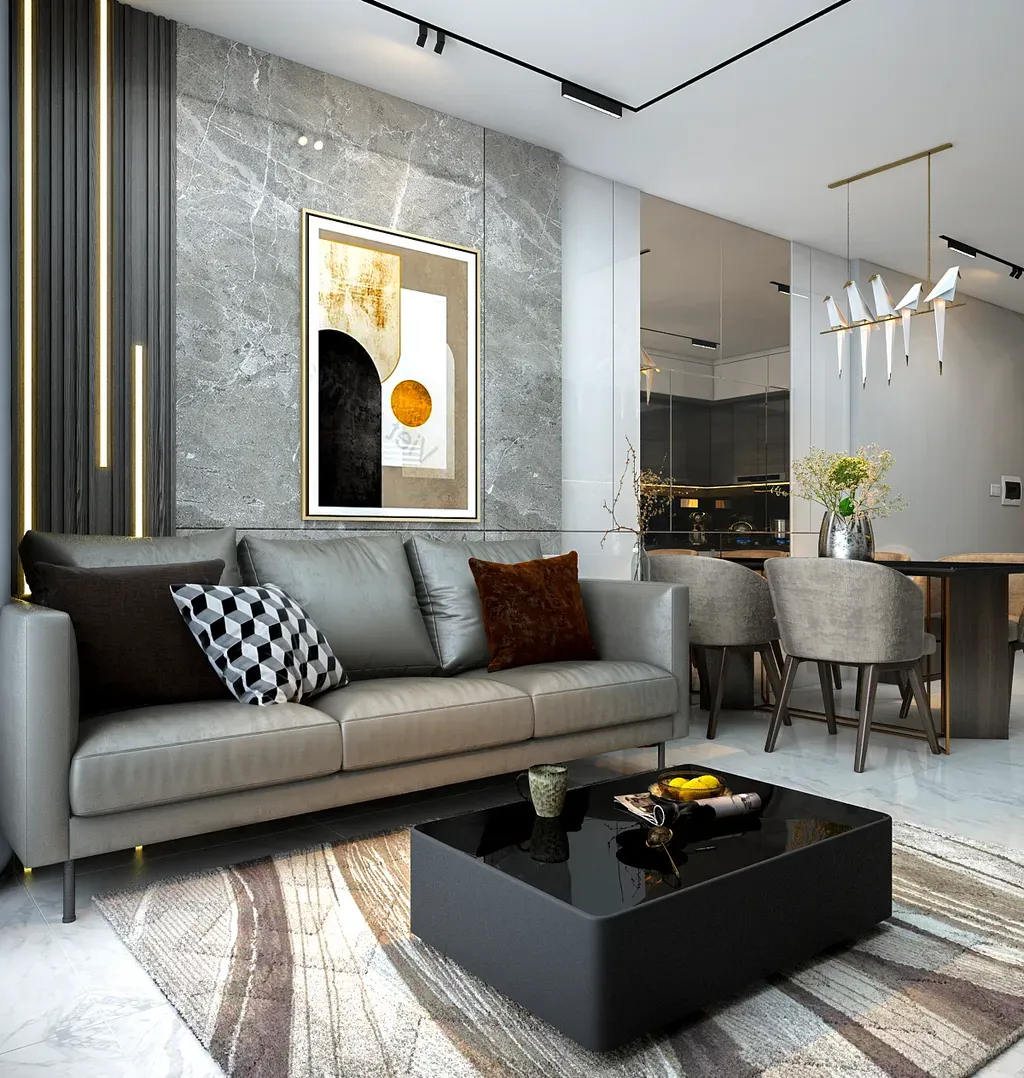 Phòng khách - Căn hộ 3PN Vinhomes Grand Park - Phong cách Modern | Space T