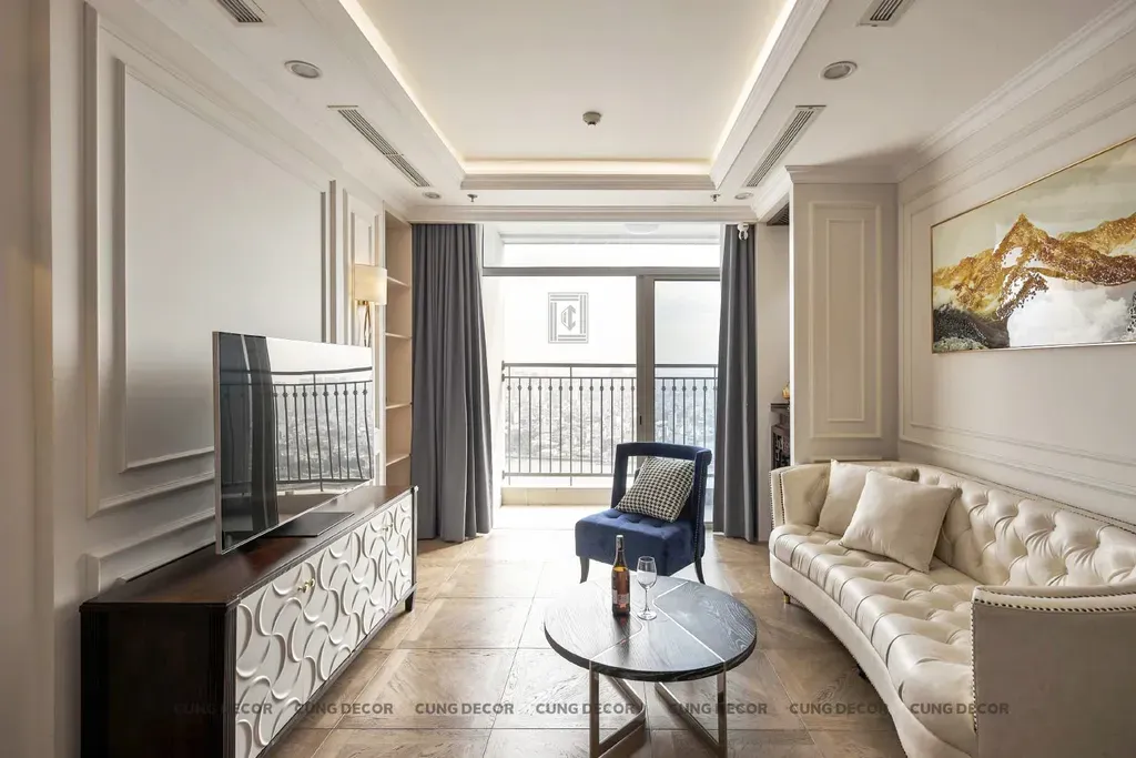 Phòng khách - Căn hộ Landmark 81 Vinhomes Central Park - Phong cách Neo Classic | Space T