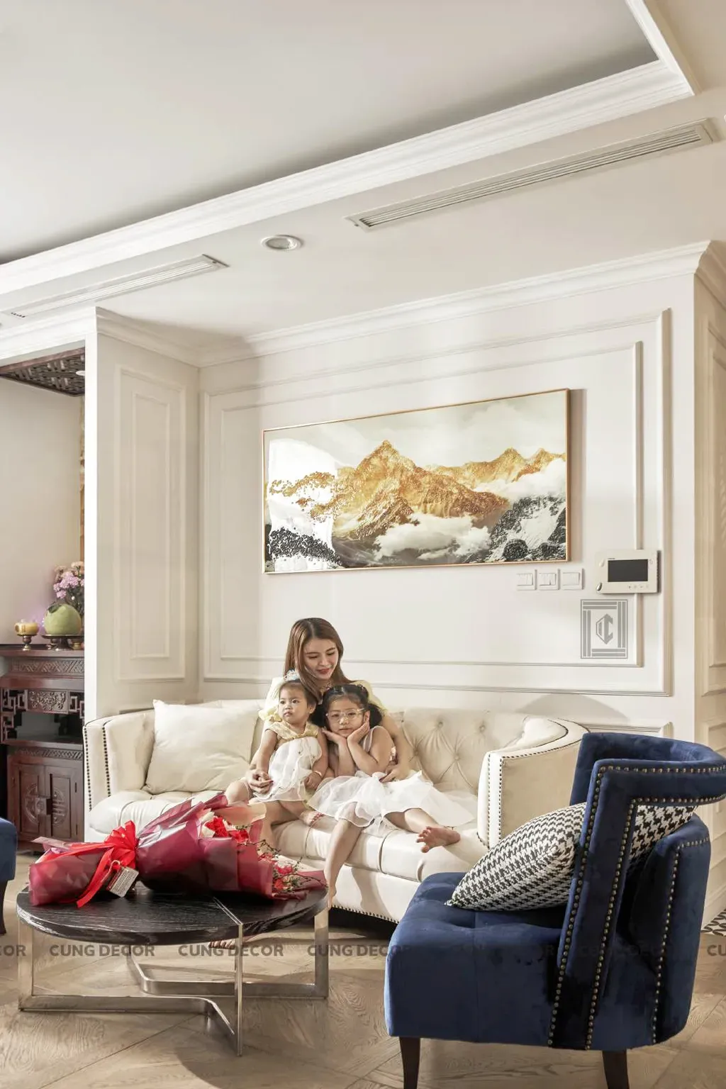 Phòng khách - Căn hộ Landmark 81 Vinhomes Central Park - Phong cách Neo Classic | Space T