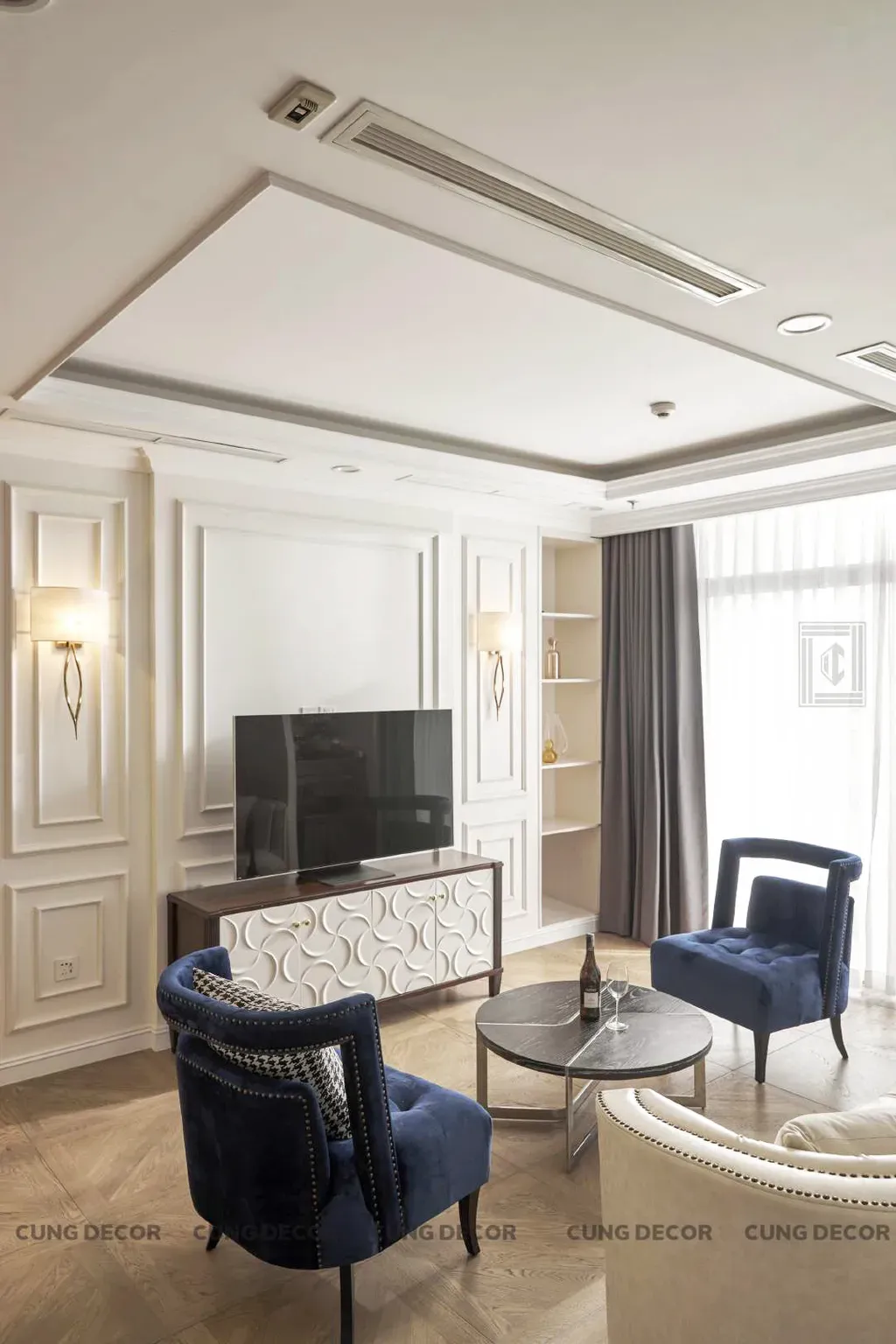 Phòng khách - Căn hộ Landmark 81 Vinhomes Central Park - Phong cách Neo Classic | Space T