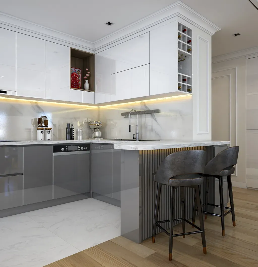 Phòng bếp - Nhà phố 85m2 Quận 2 - Phong cách Neo Classic | Space T