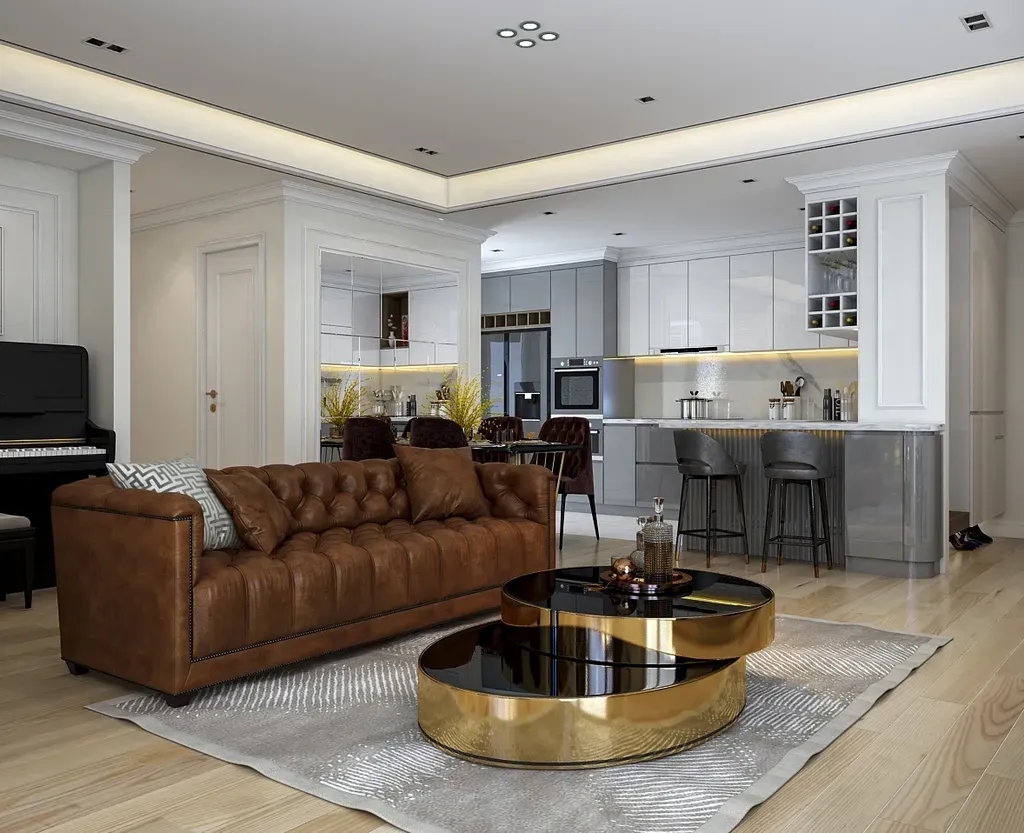 Phòng khách - Nhà phố 85m2 Quận 2 - Phong cách Neo Classic | Space T