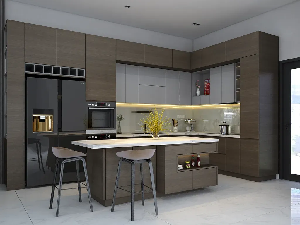 Phòng bếp - Nhà phố 90m2 Quận 9 - Phong cách Modern | Space T