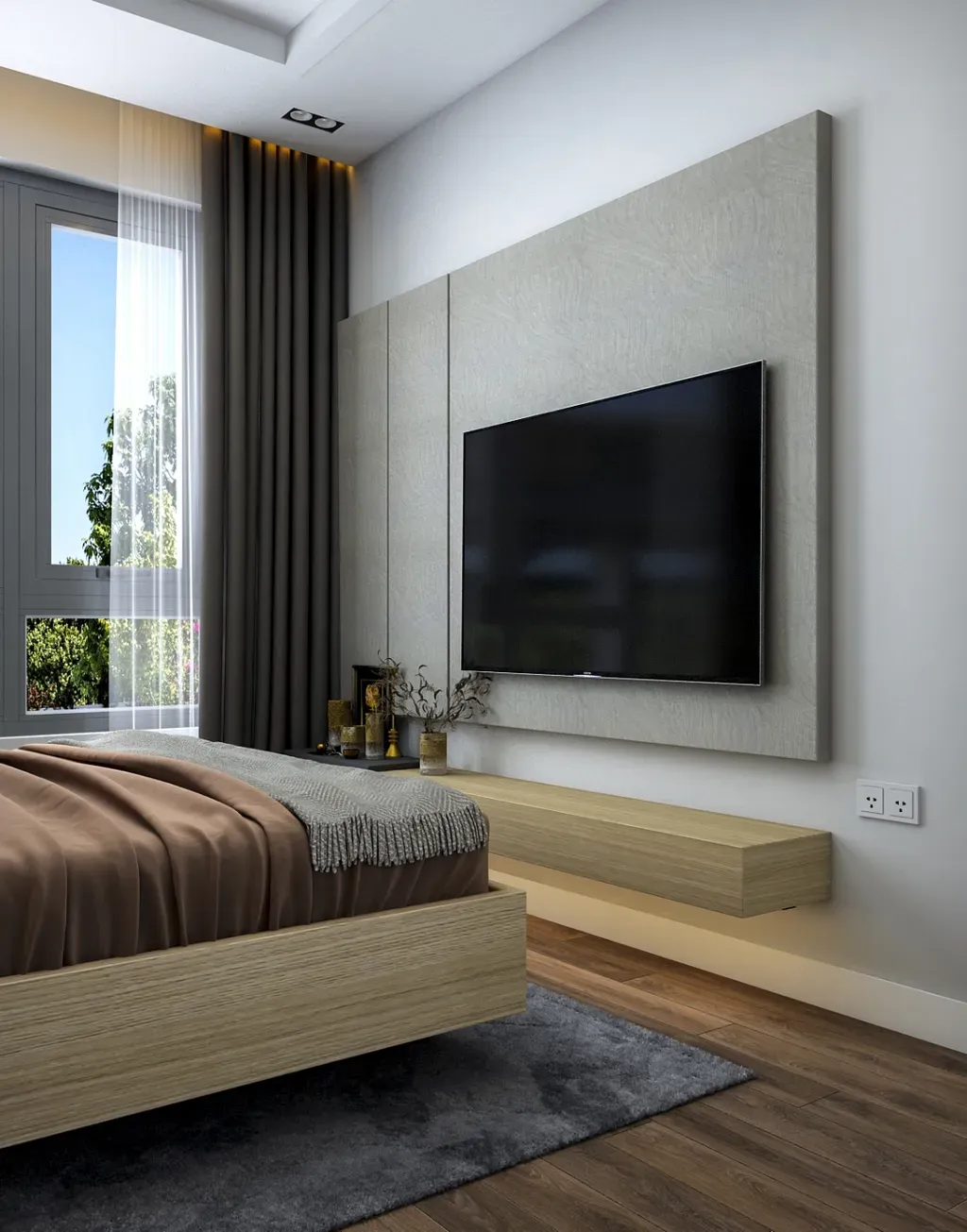 Phòng ngủ - Căn hộ 2PN Vinhomes Grand Park - Phong cách Modern | Space T