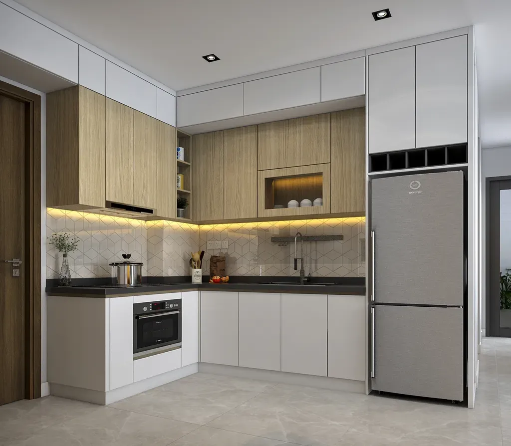 Phòng bếp - Căn hộ 2PN Vinhomes Grand Park - Phong cách Modern | Space T