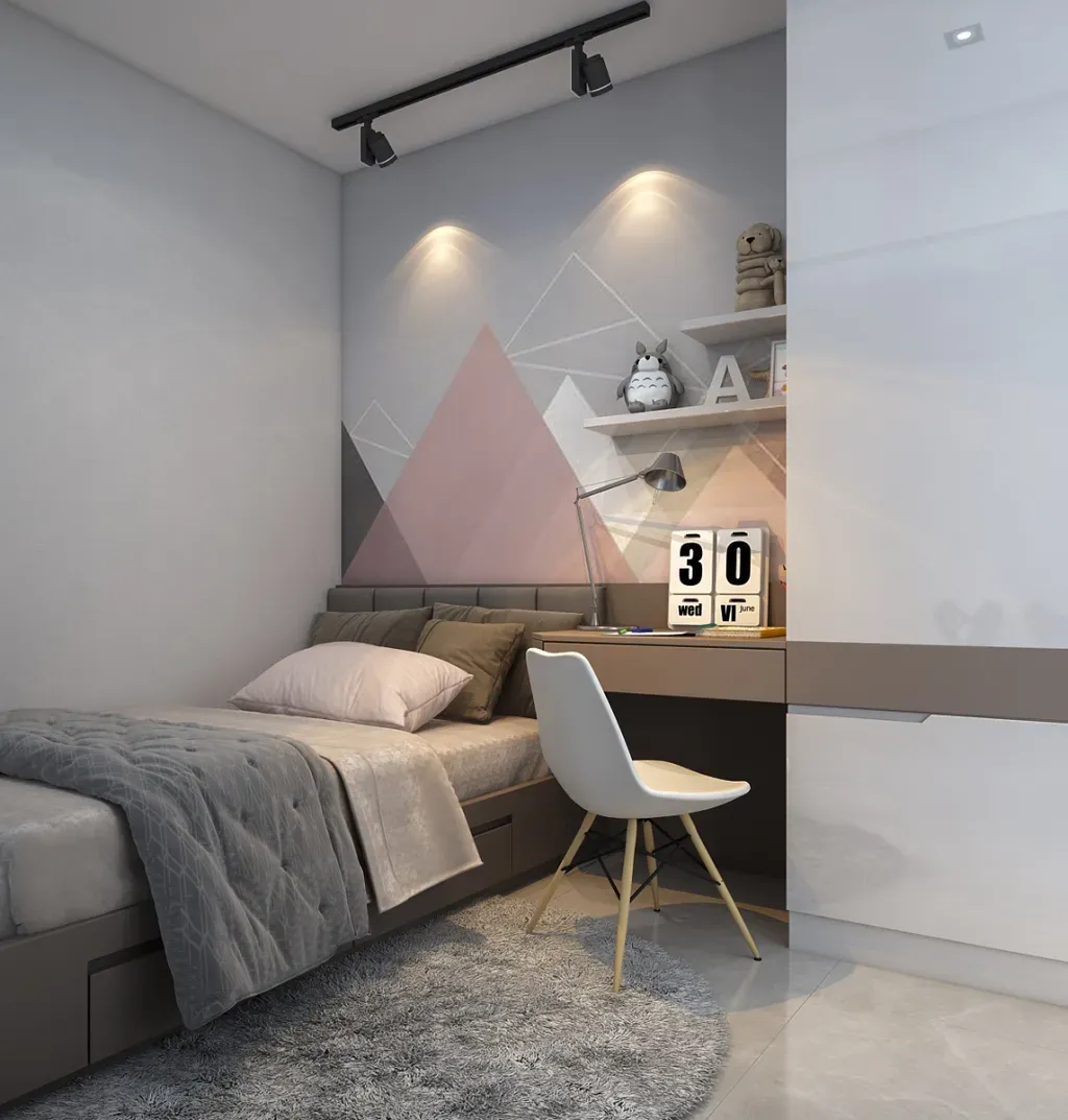 Phòng ngủ, Phòng làm việc - Căn hộ 1PN Vinhomes Grand Park - Phong cách Modern | Space T