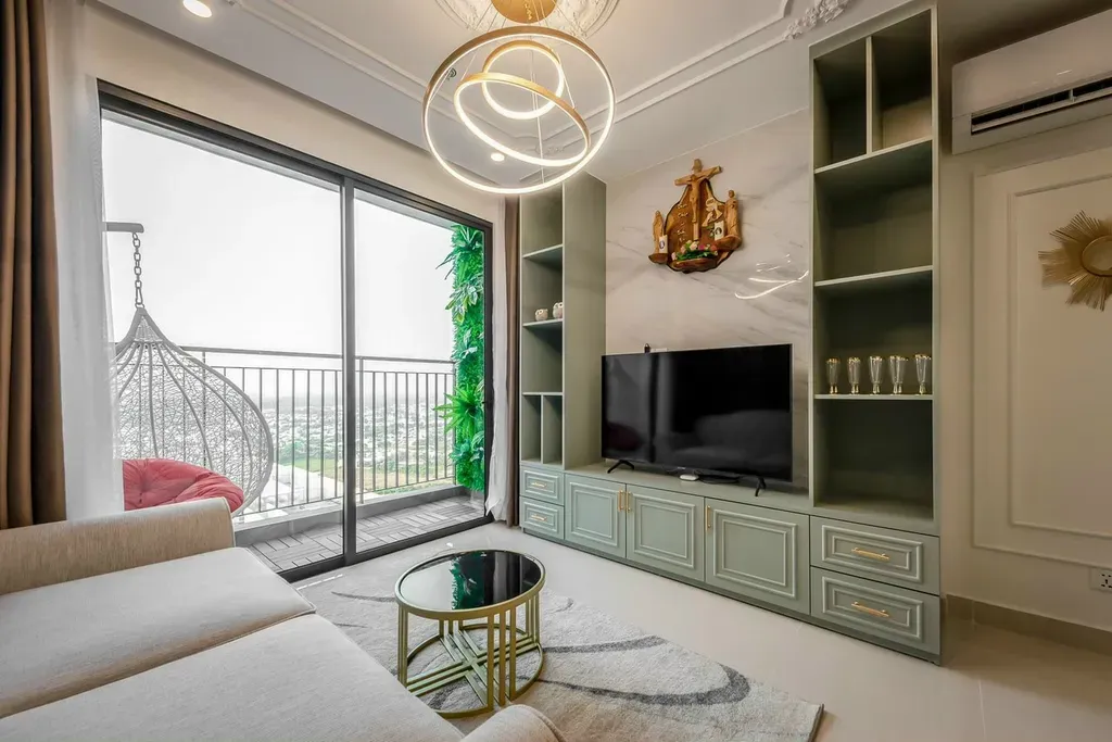 Phòng khách - Căn hộ Palm Heights (Palm City) - Phong cách Bán cổ điển + Hiện đại | Space T