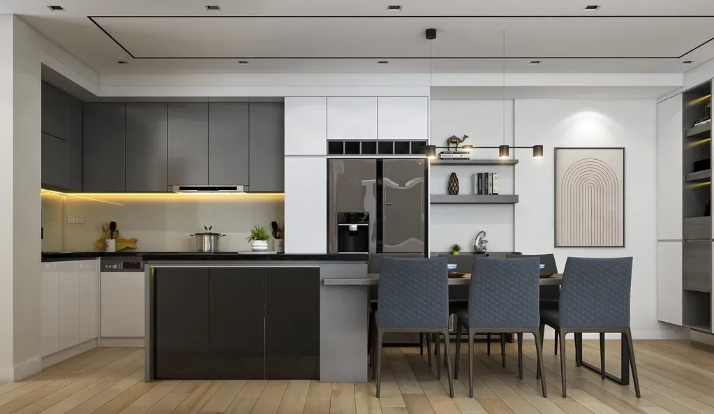 Phòng bếp, Phòng ăn - Nhà phố 3PN Quận 7 - Phong cách Modern | Space T