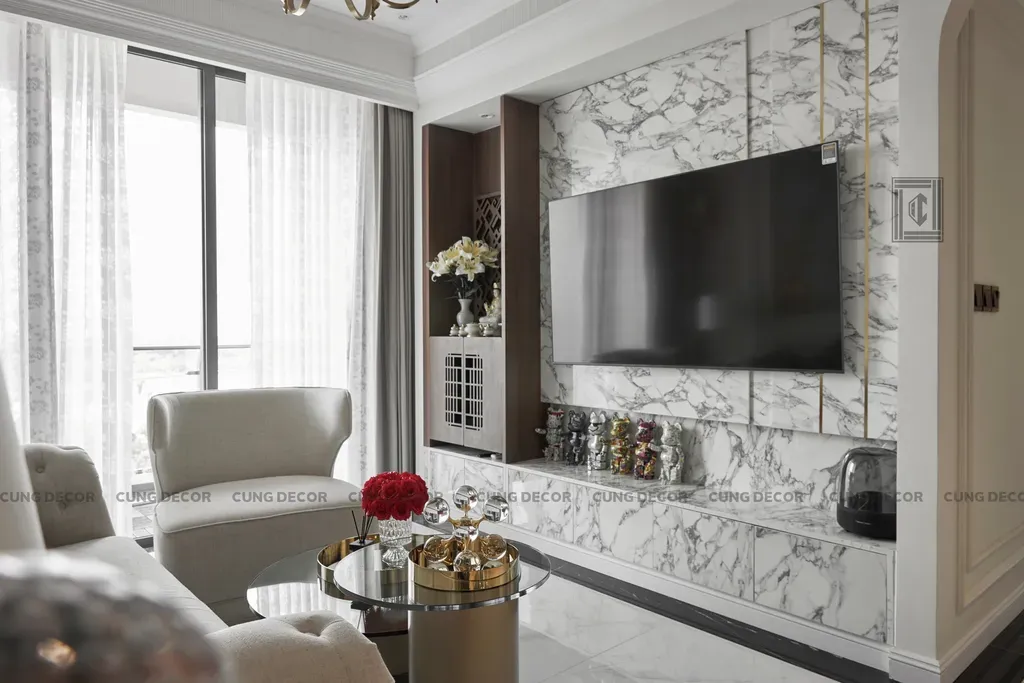 Phòng khách - Căn hộ cao cấp Thảo Điền Quận 2 - Phong cách Neo Classic | Space T