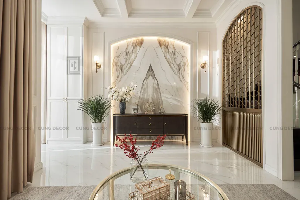 Phòng khách - Nhà phố liền kề Lakeview City - Phong cách Bán cổ điển | Space T