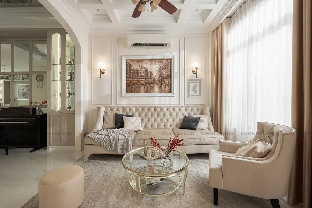 Phòng khách - Nhà phố liền kề Lakeview City - Phong cách Bán cổ điển | Space T