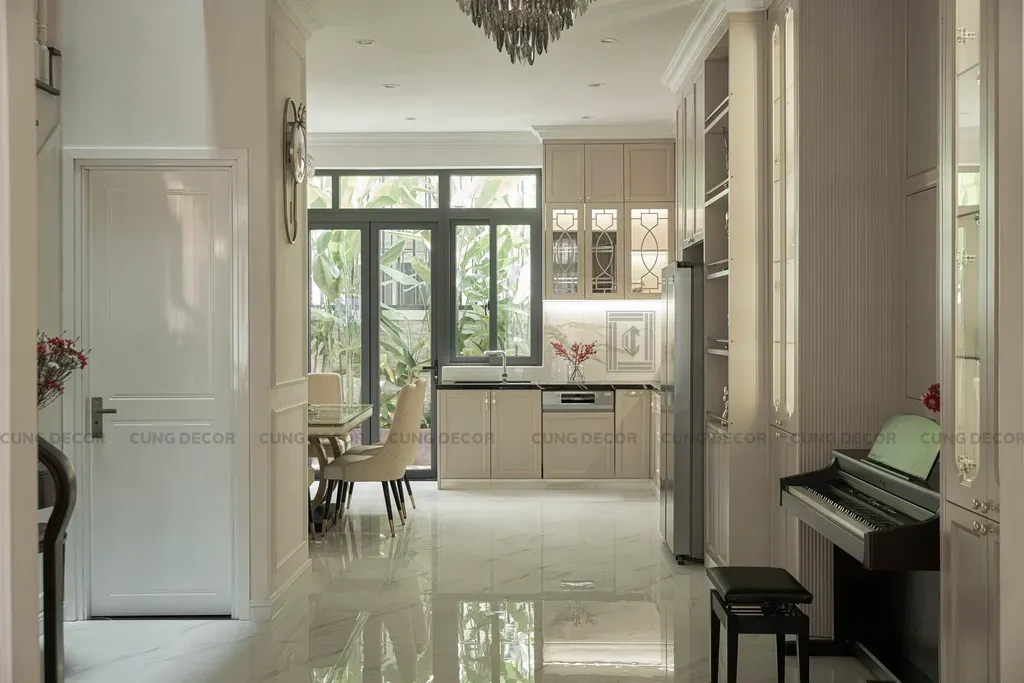 Phòng bếp, Hành lang - Nhà phố liền kề Lakeview City - Phong cách Bán cổ điển | Space T