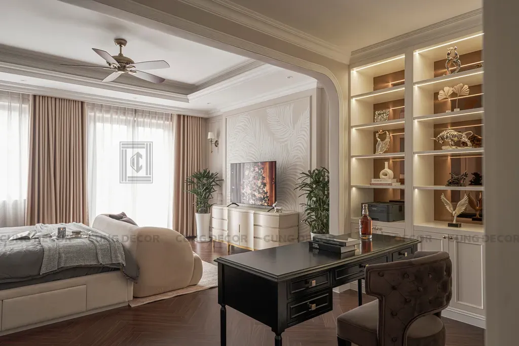 Phòng ngủ, Phòng làm việc - Nhà phố liền kề Lakeview City - Phong cách Bán cổ điển | Space T