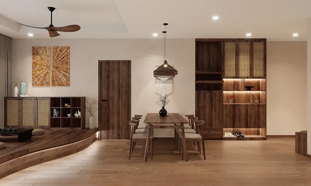 Phòng ăn - Căn hộ Landmark 3 Vinhomes Central Park - Phong cách Japanese | Space T