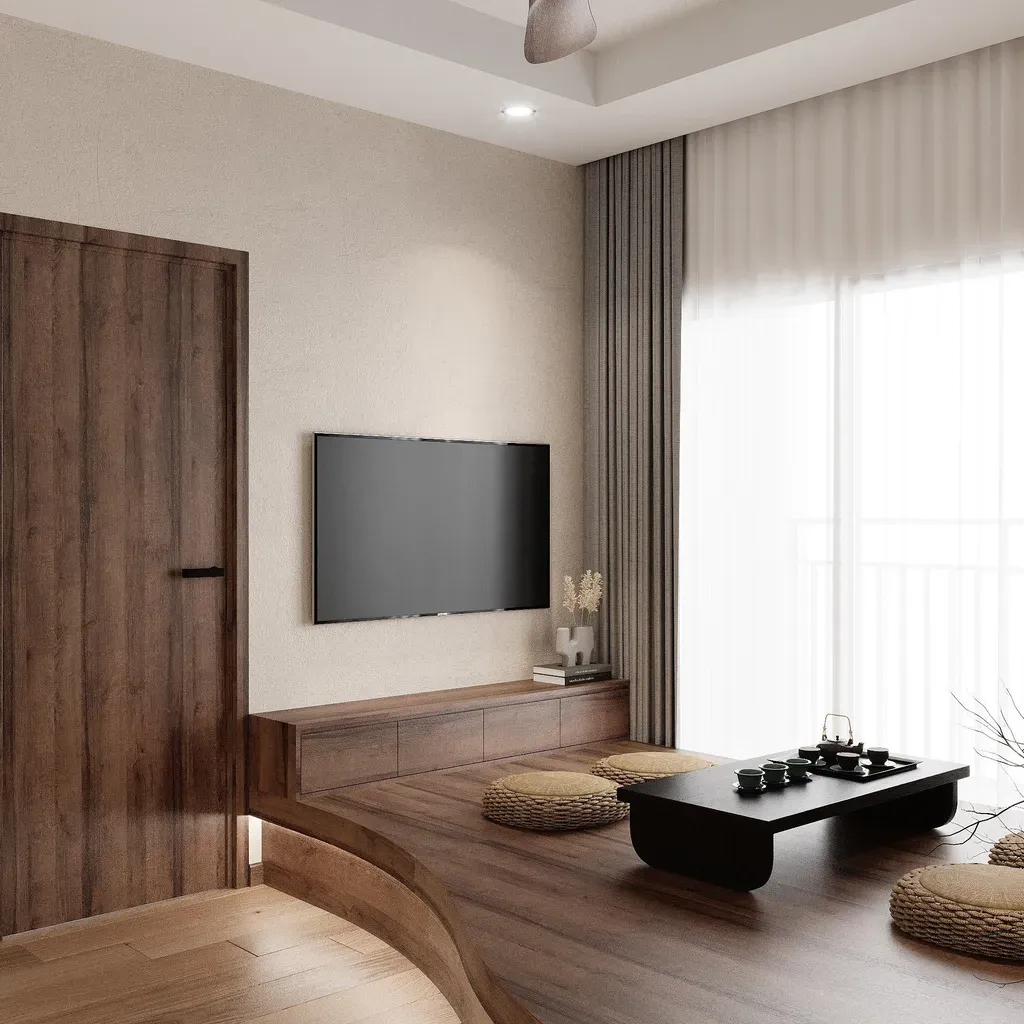 Phòng khách - Căn hộ Landmark 3 Vinhomes Central Park - Phong cách Japanese | Space T