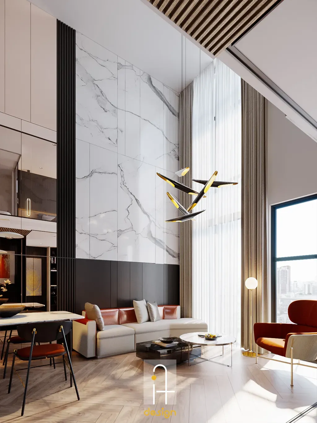 Phòng khách - Căn hộ duplex Feliz en Vista - Phong cách Modern | Space T