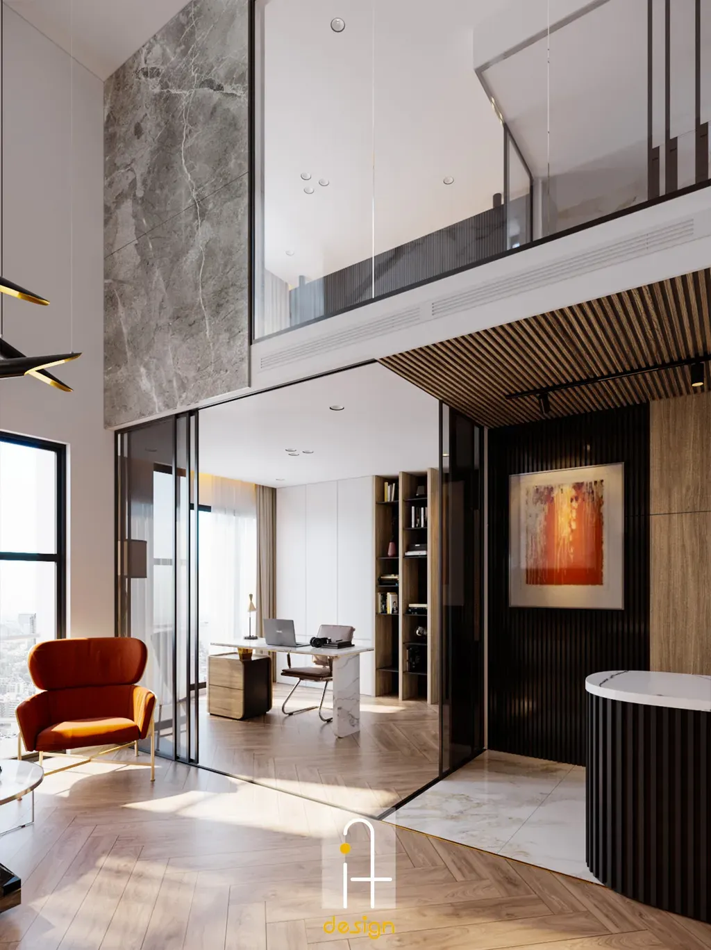 Phòng làm việc - Căn hộ duplex Feliz en Vista - Phong cách Modern | Space T