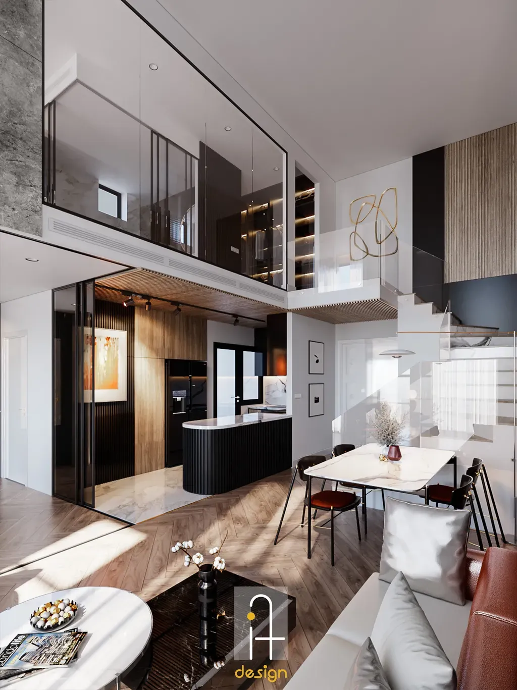 Phòng bếp, Phòng ăn - Căn hộ duplex Feliz en Vista - Phong cách Modern | Space T