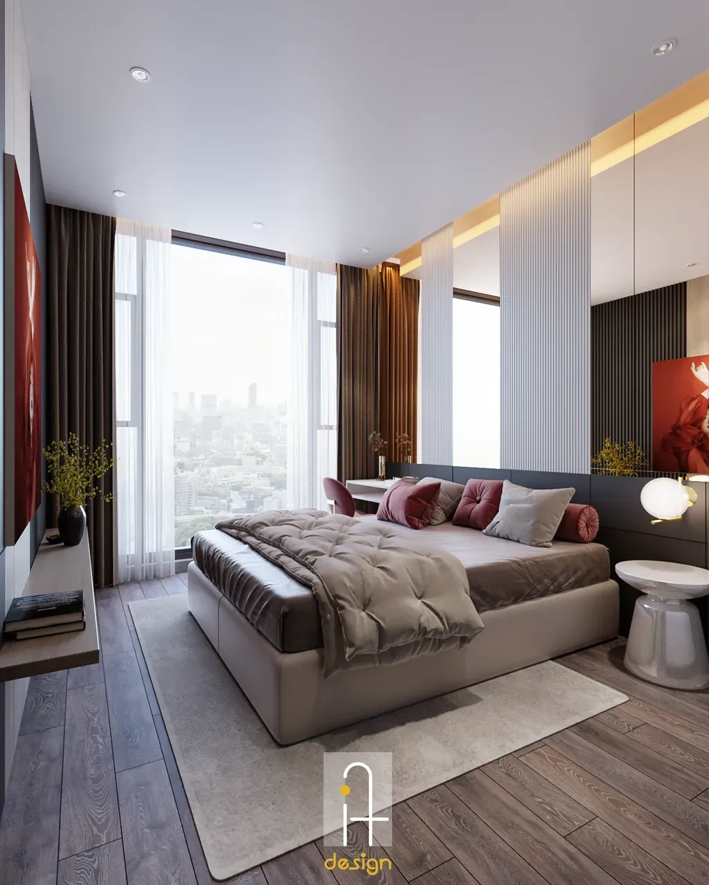 Phòng ngủ - Căn hộ 2PN Empire City - Phong cách Modern | Space T