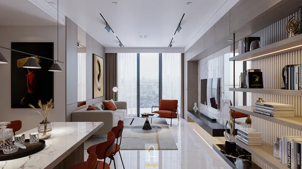 Phòng khách - Căn hộ 2PN Empire City - Phong cách Modern | Space T