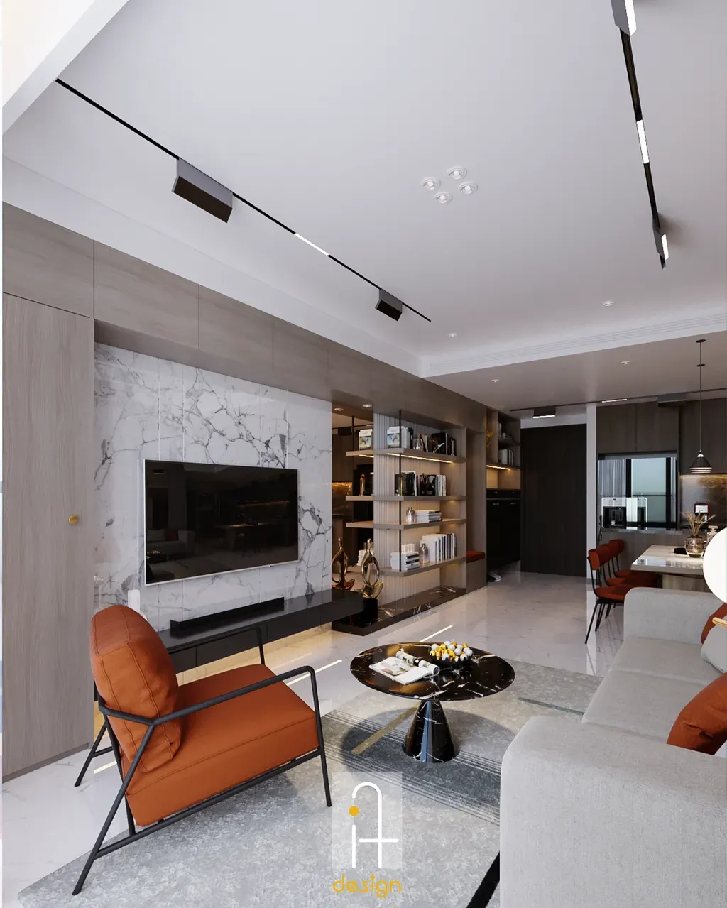 Phòng khách - Căn hộ 2PN Empire City - Phong cách Modern | Space T