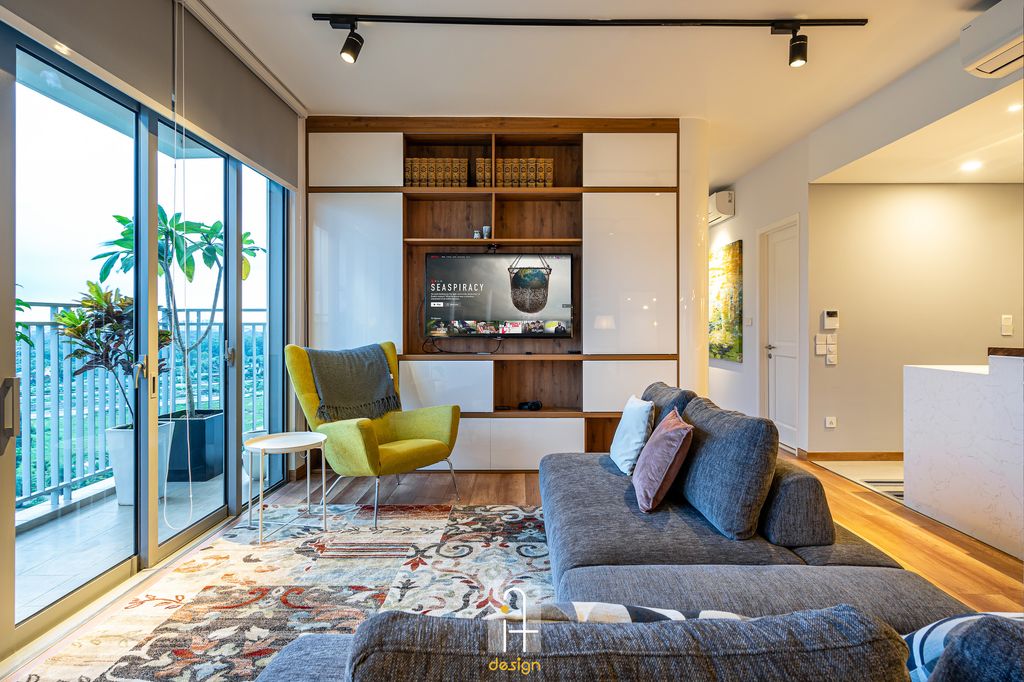 Phòng khách - Căn hộ Palm Heights Quận 2 - Phong cách Bohemian + Modern  | Space T