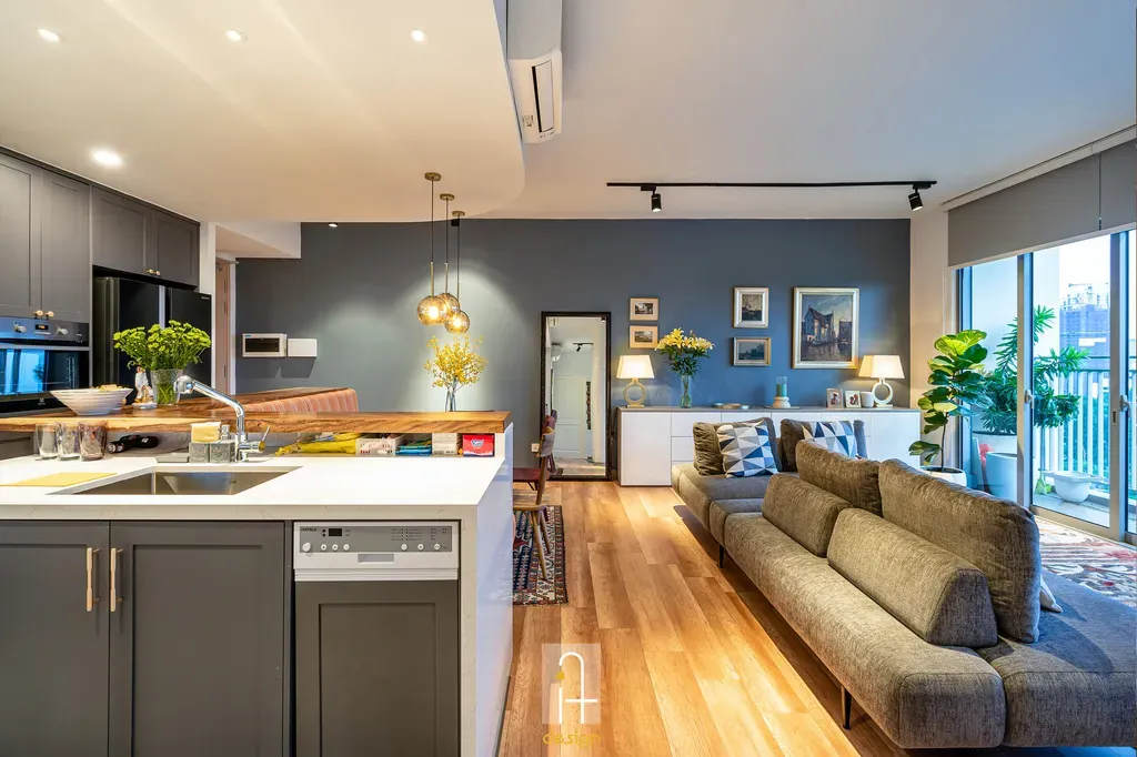 Phòng khách - Căn hộ Palm Heights Quận 2 - Phong cách Bohemian + Modern | Space T