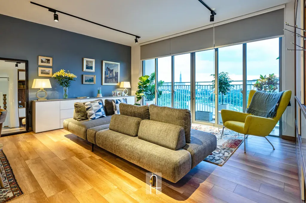Phòng khách - Căn hộ Palm Heights Quận 2 - Phong cách Bohemian + Modern | Space T
