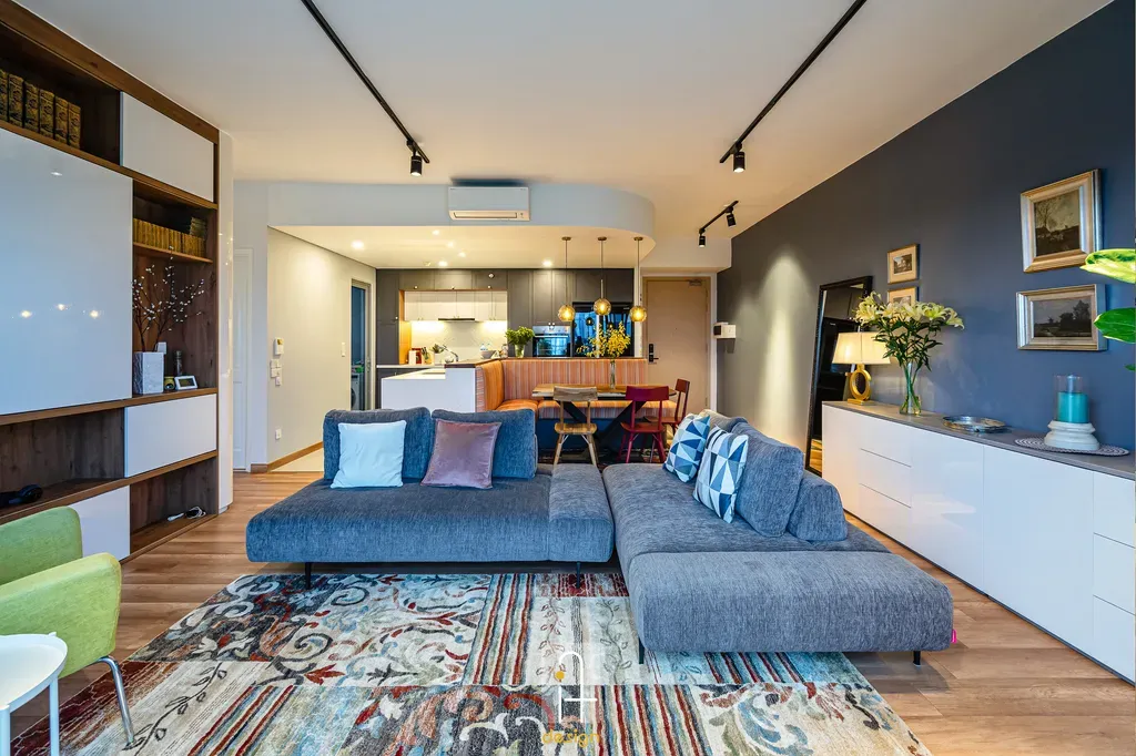 Phòng khách - Căn hộ Palm Heights Quận 2 - Phong cách Bohemian + Modern | Space T