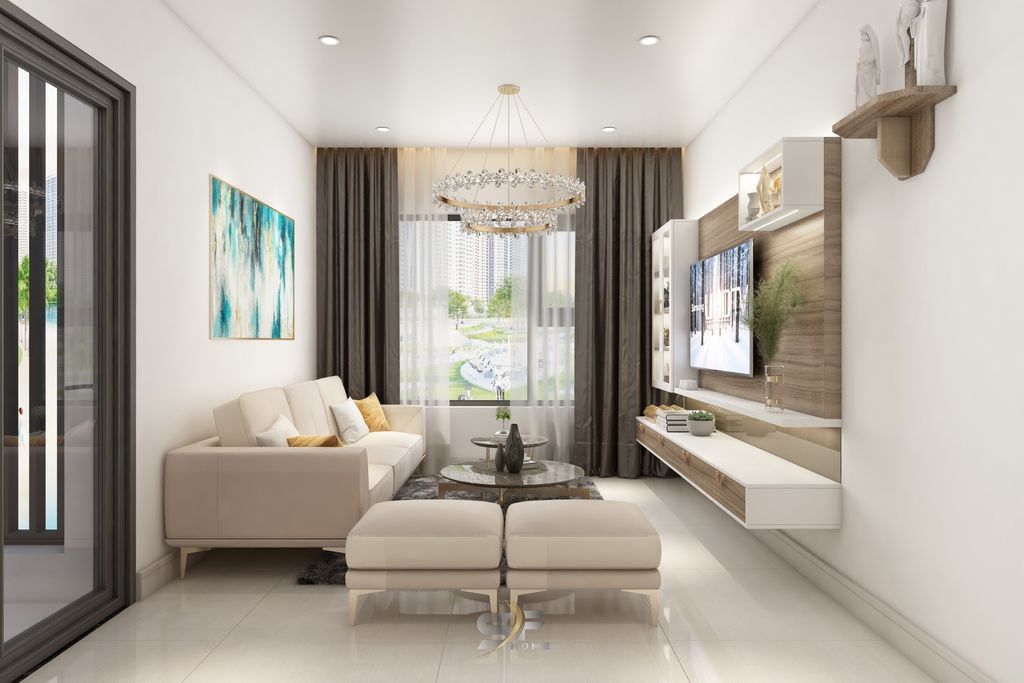 Phòng khách - Căn hộ tại Vinhomes Grand Park - Phong cách Modern  | Space T