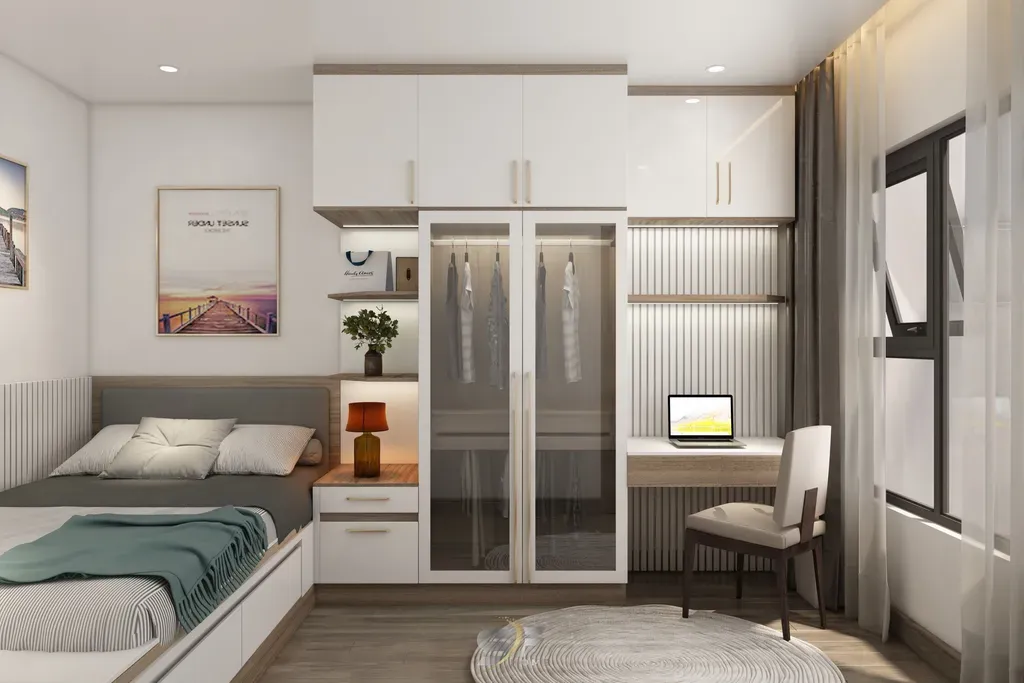 Phòng ngủ, Phòng làm việc - Căn hộ tại Vinhomes Grand Park - Phong cách Modern | Space T