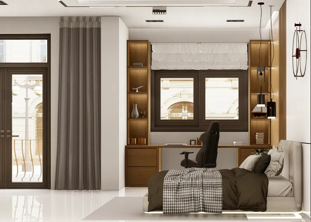 Phòng ngủ - Nhà phố khu Vinhomes Grand Park - Phong cách Modern | Space T