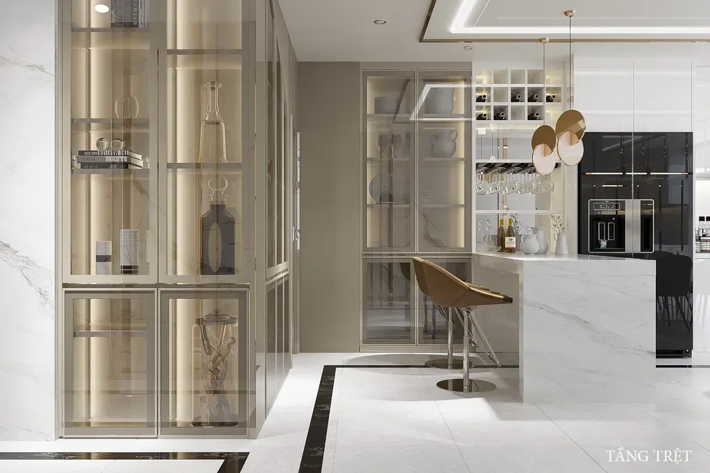 Phòng bếp, Quầy bar - Nhà phố Lê Trọng Tấn - Phong cách Modern | Space T